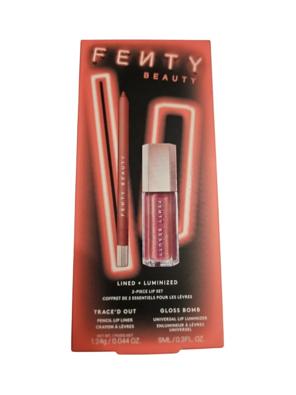 FENTY BEAUTY Lined + Luminized 2 Piece Lip Set RiRi Liner + Grape Splash Gloss